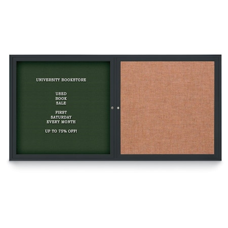 United Visual Products Corkboard, 72"x36", Amethyst/Black UV406PLUS-BLACK-AMETHY